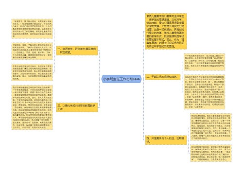 小学班主任工作总结样本