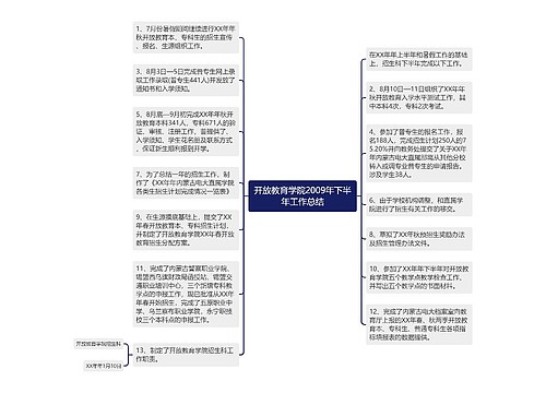 开放教育学院2009年下半年工作总结