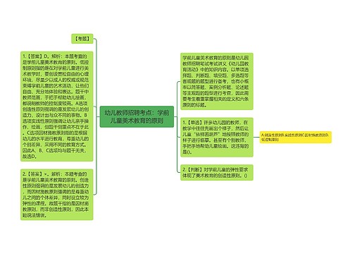 幼儿教师招聘考点：学前儿童美术教育的原则