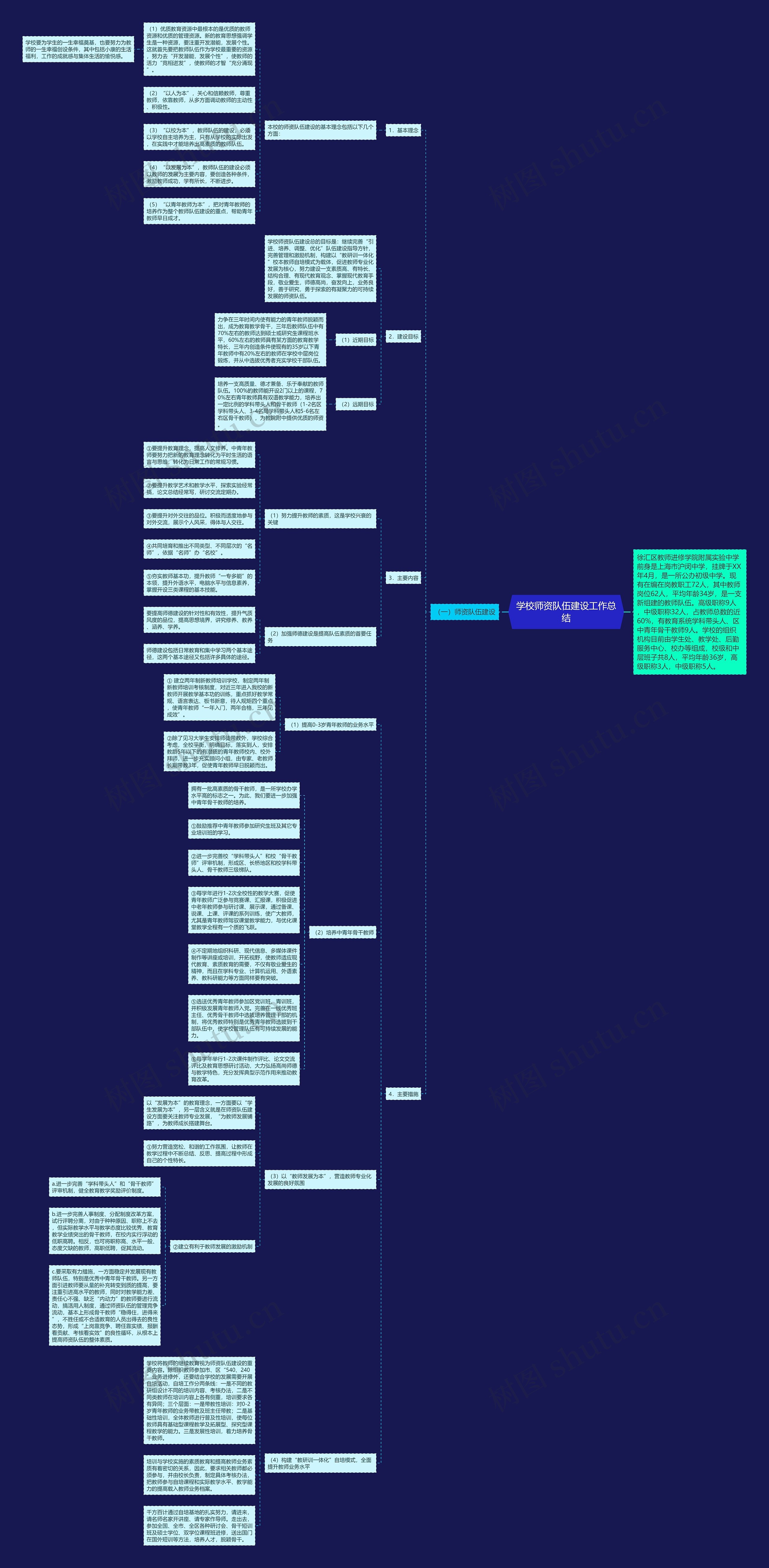 学校师资队伍建设工作总结思维导图