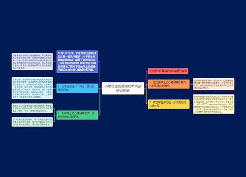 小学班主任面临的新挑战研讨体会