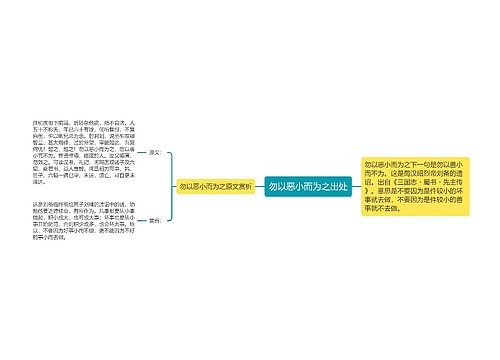 勿以恶小而为之出处