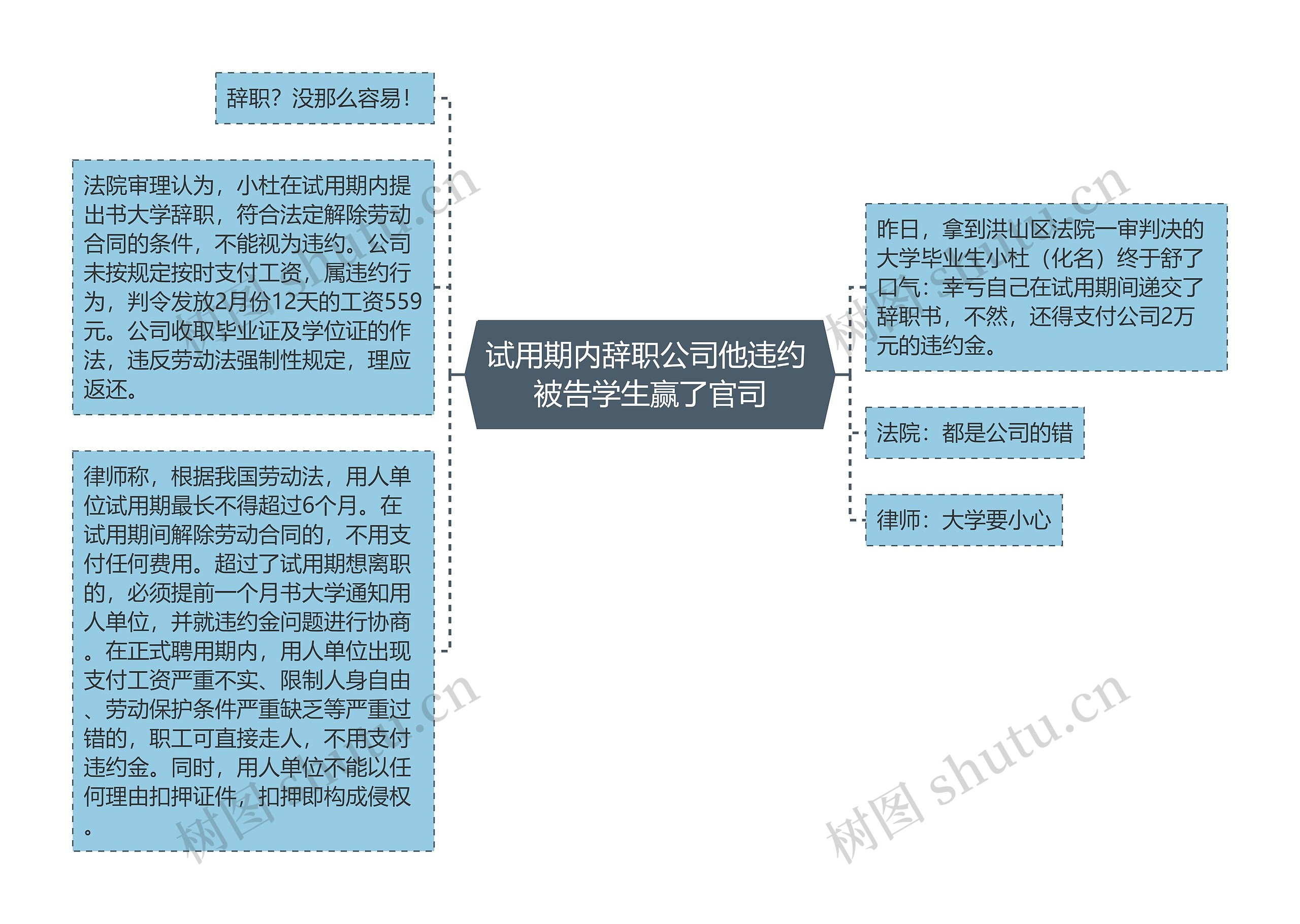 试用期内辞职公司他违约 被告学生赢了官司