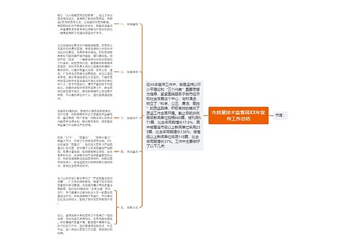 市质量技术监督局XX年宣传工作总结