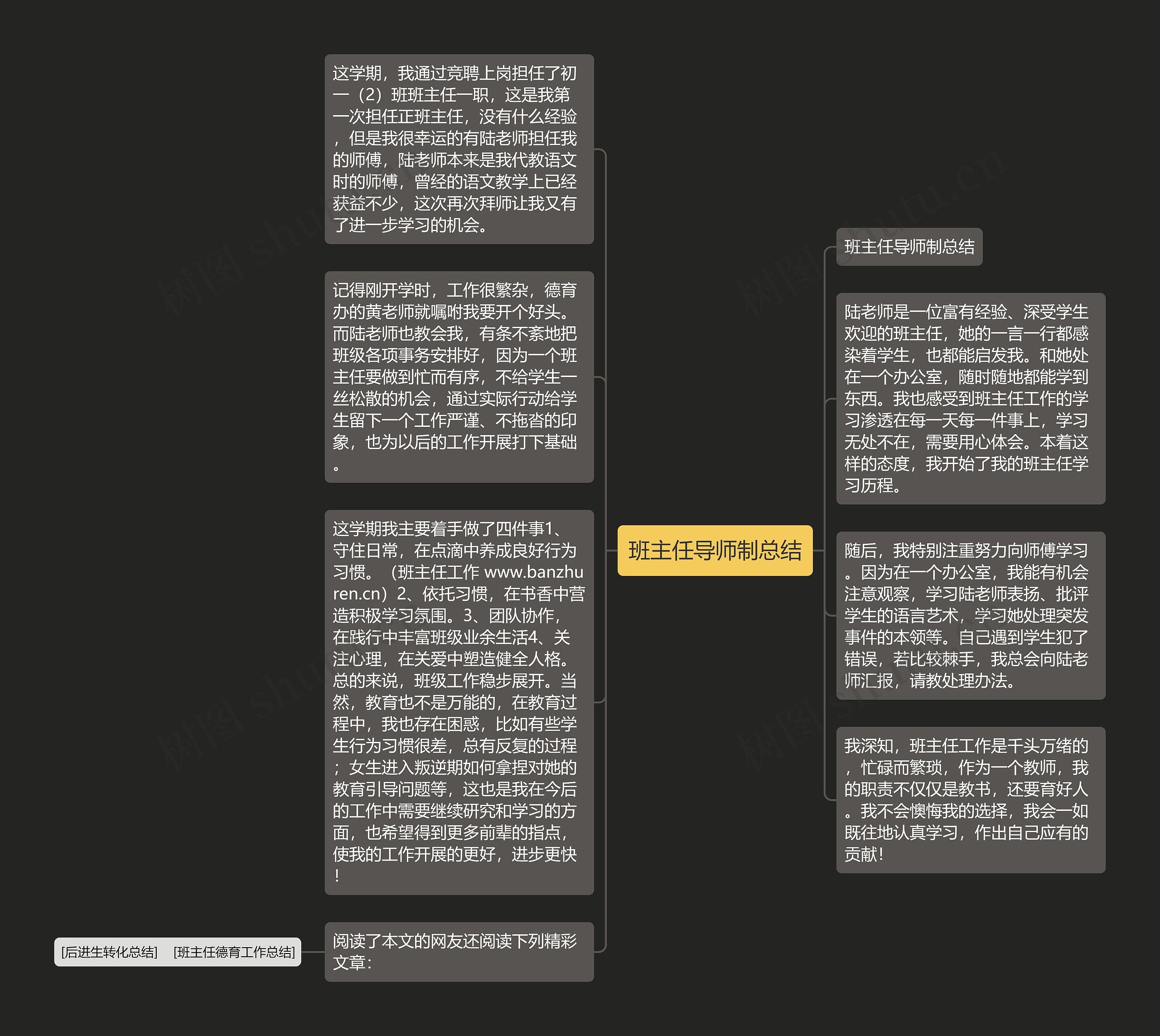 班主任导师制总结思维导图