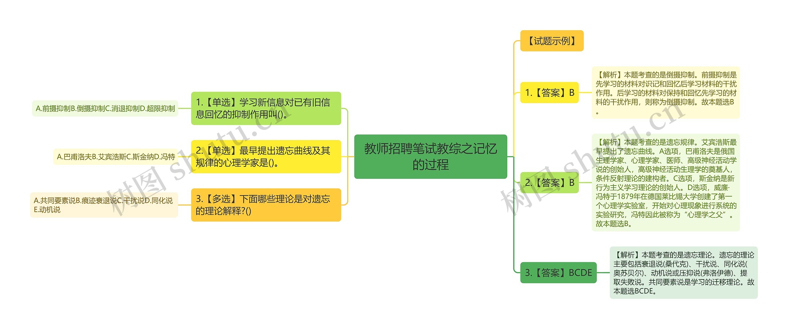 教师招聘笔试教综之记忆的过程