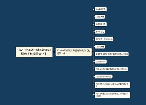 2020中级会计财务管理知识点【利润最大化】