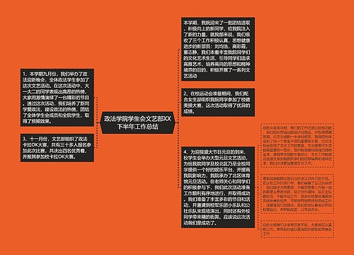政法学院学生会文艺部XX下半年工作总结