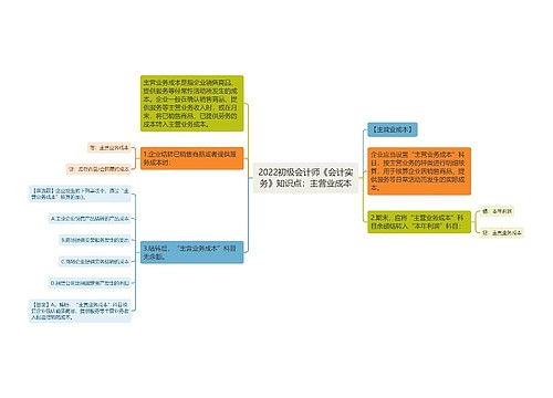 2022初级会计师《会计实务》知识点：主营业成本