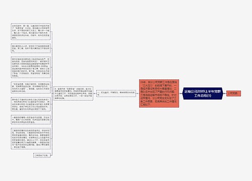 运输公司2009上半年党群工作总结(1)