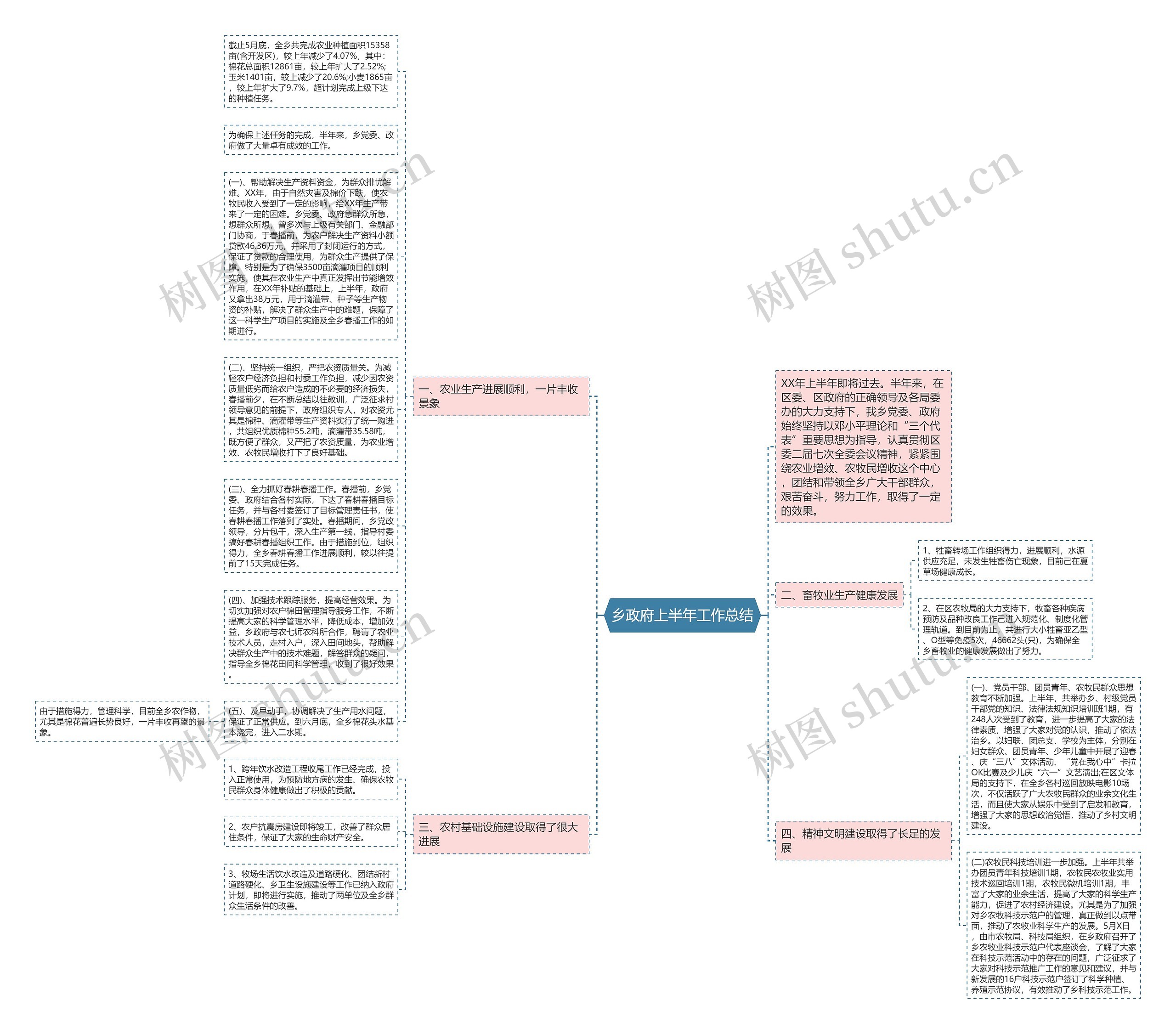乡政府上半年工作总结思维导图