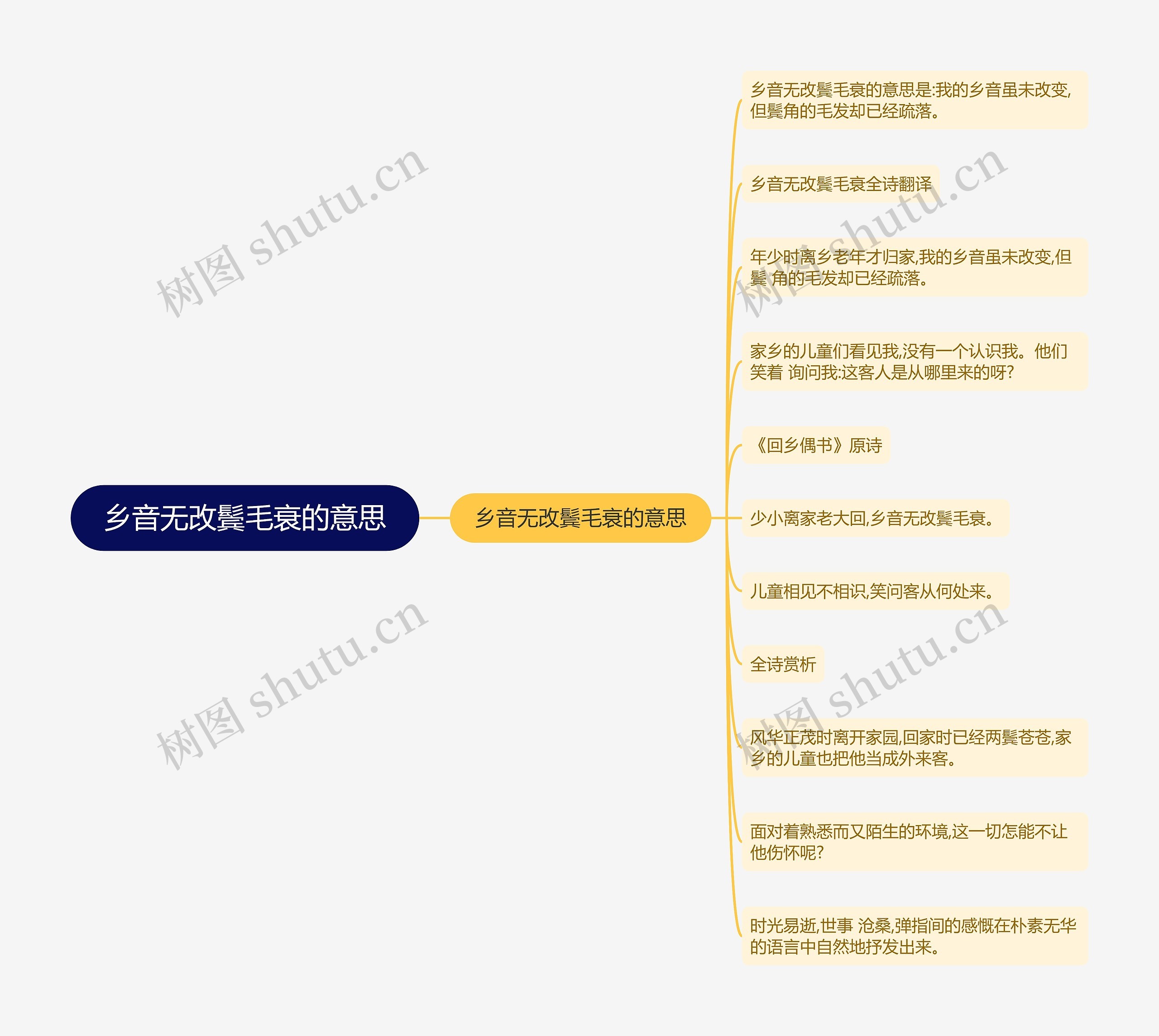 乡音无改鬓毛衰的意思