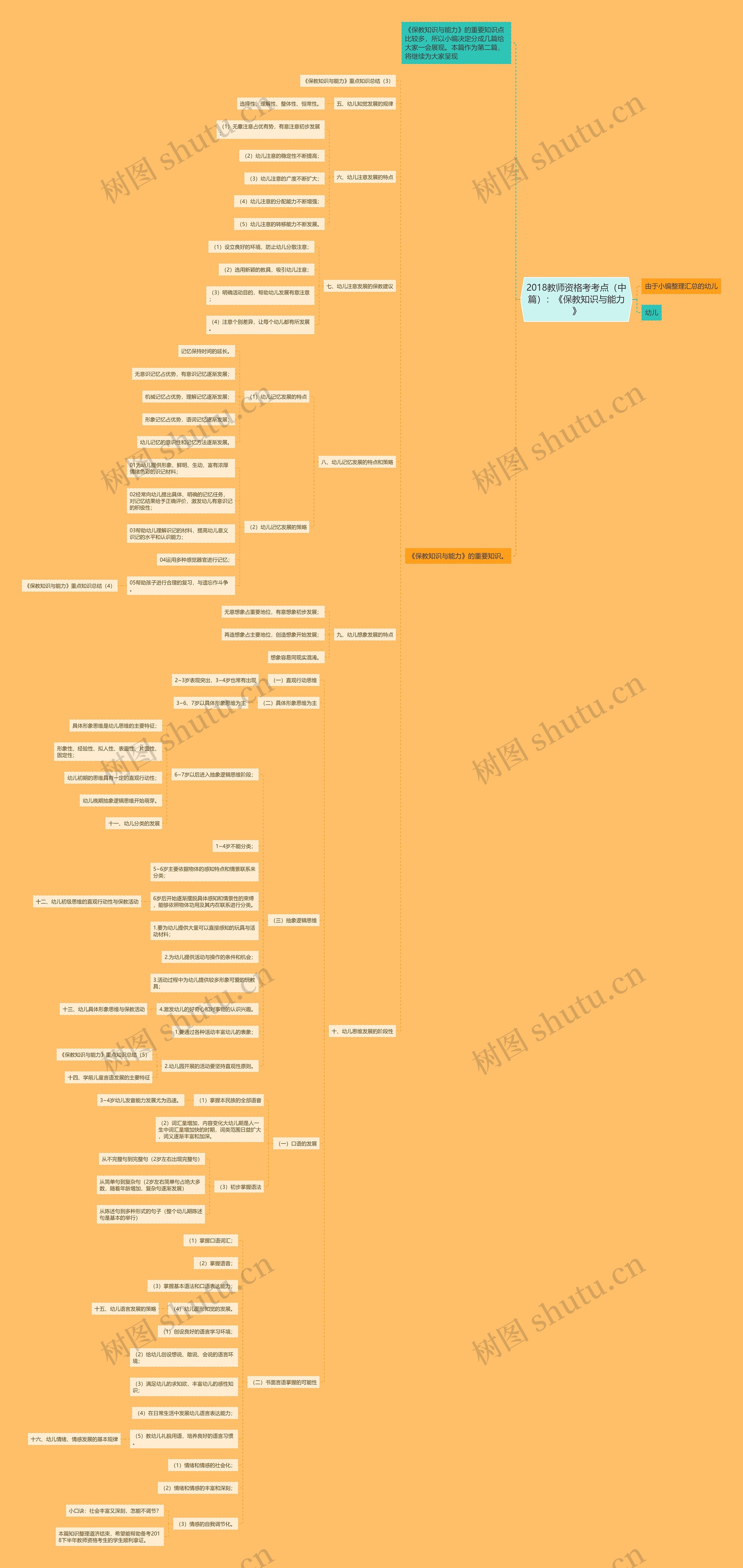 2018教师资格考考点（中篇）：《保教知识与能力》思维导图