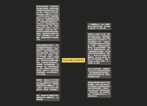 学生会干事工作总结范文