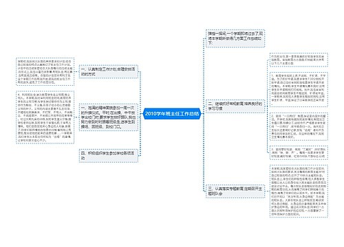 2010学年班主任工作总结