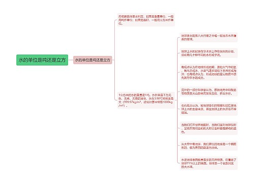 水的单位是吨还是立方