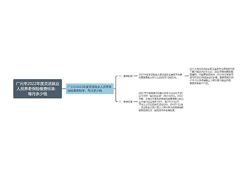 广元市2022年度灵活就业人员养老保险缴费标准：每月多少钱