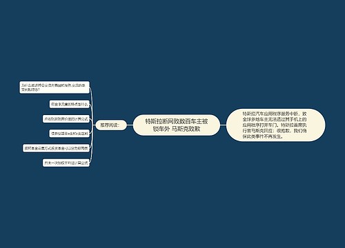 特斯拉断网致数百车主被锁车外 马斯克致歉