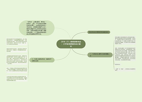 2018（下）教师资格考试：小学体育课堂的设计建议