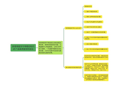 新高考数学不考哪些知识点了 新高考数学的变化