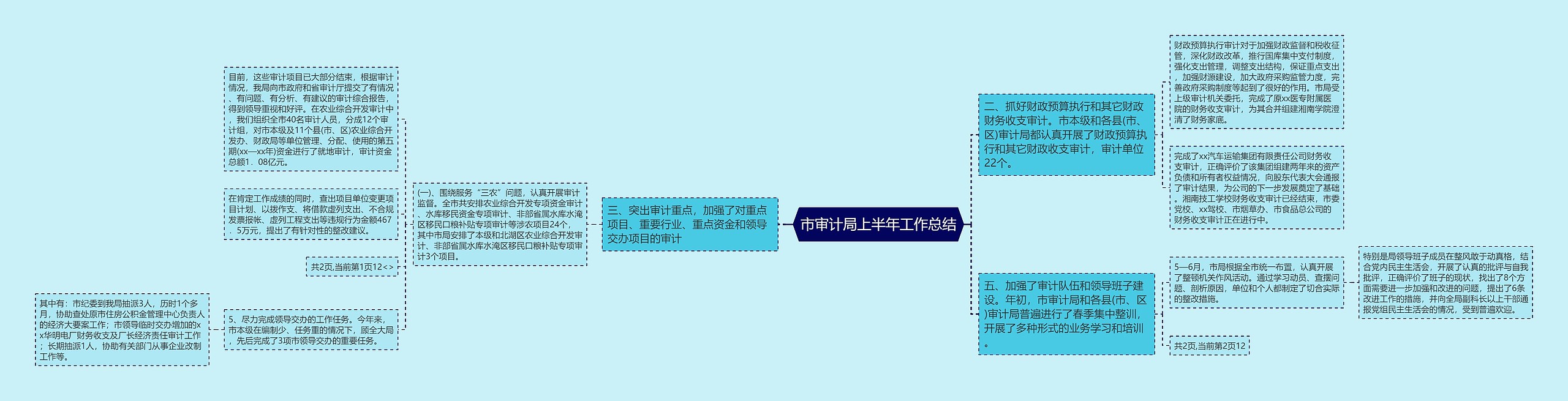 市审计局上半年工作总结思维导图