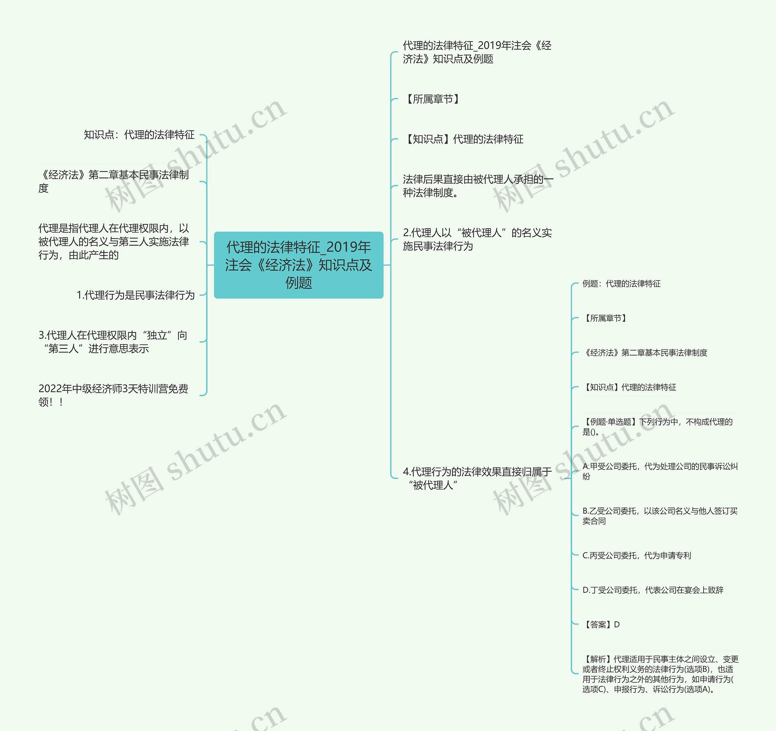 代理的法律特征_2019年注会《经济法》知识点及例题