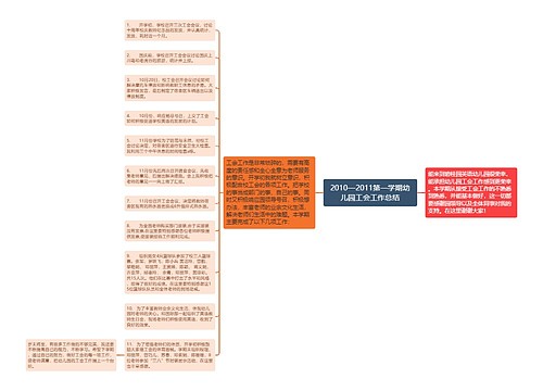 2010—2011第一学期幼儿园工会工作总结