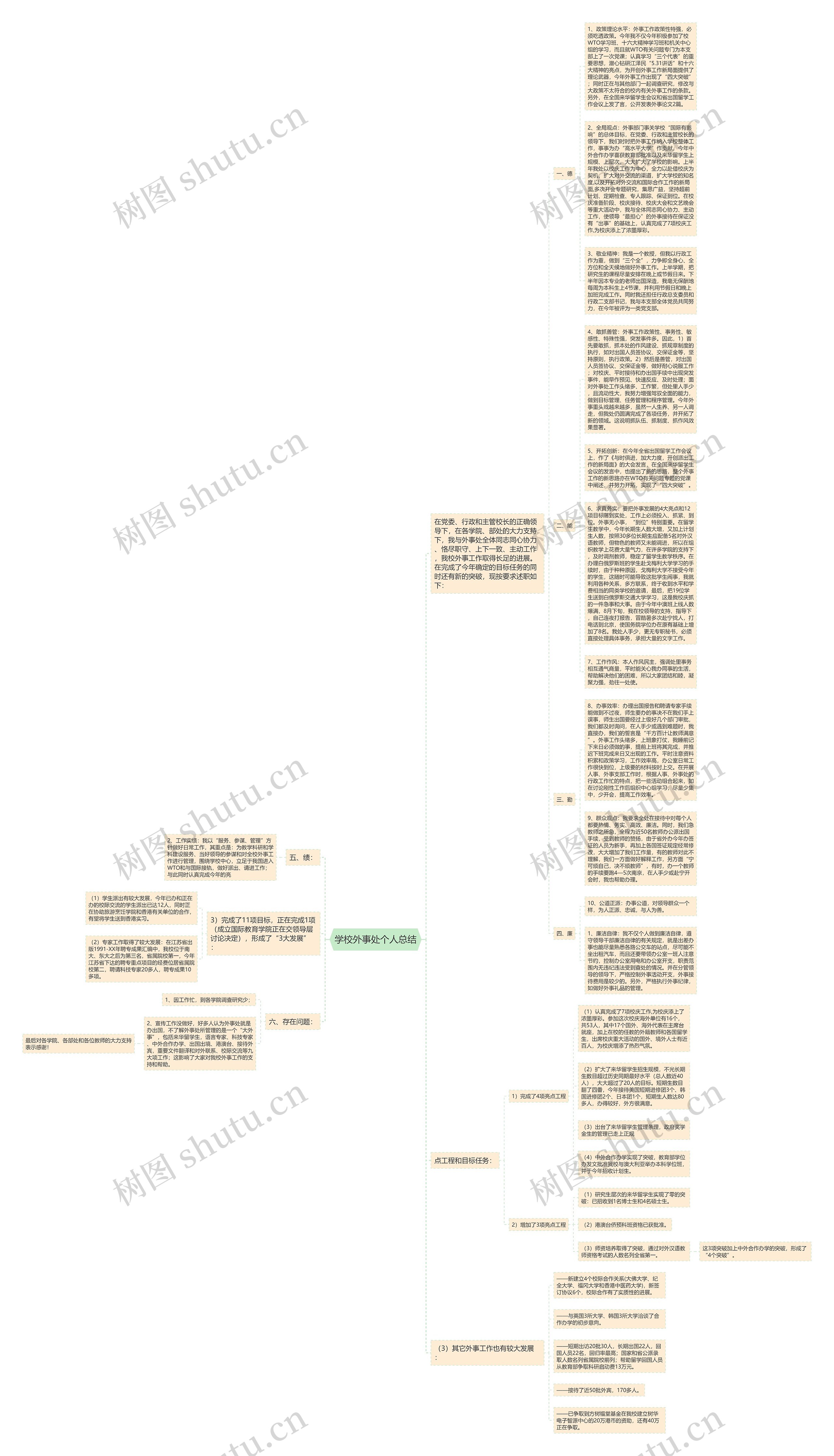 学校外事处个人总结思维导图