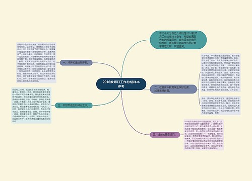 2016教师月工作总结样本参考