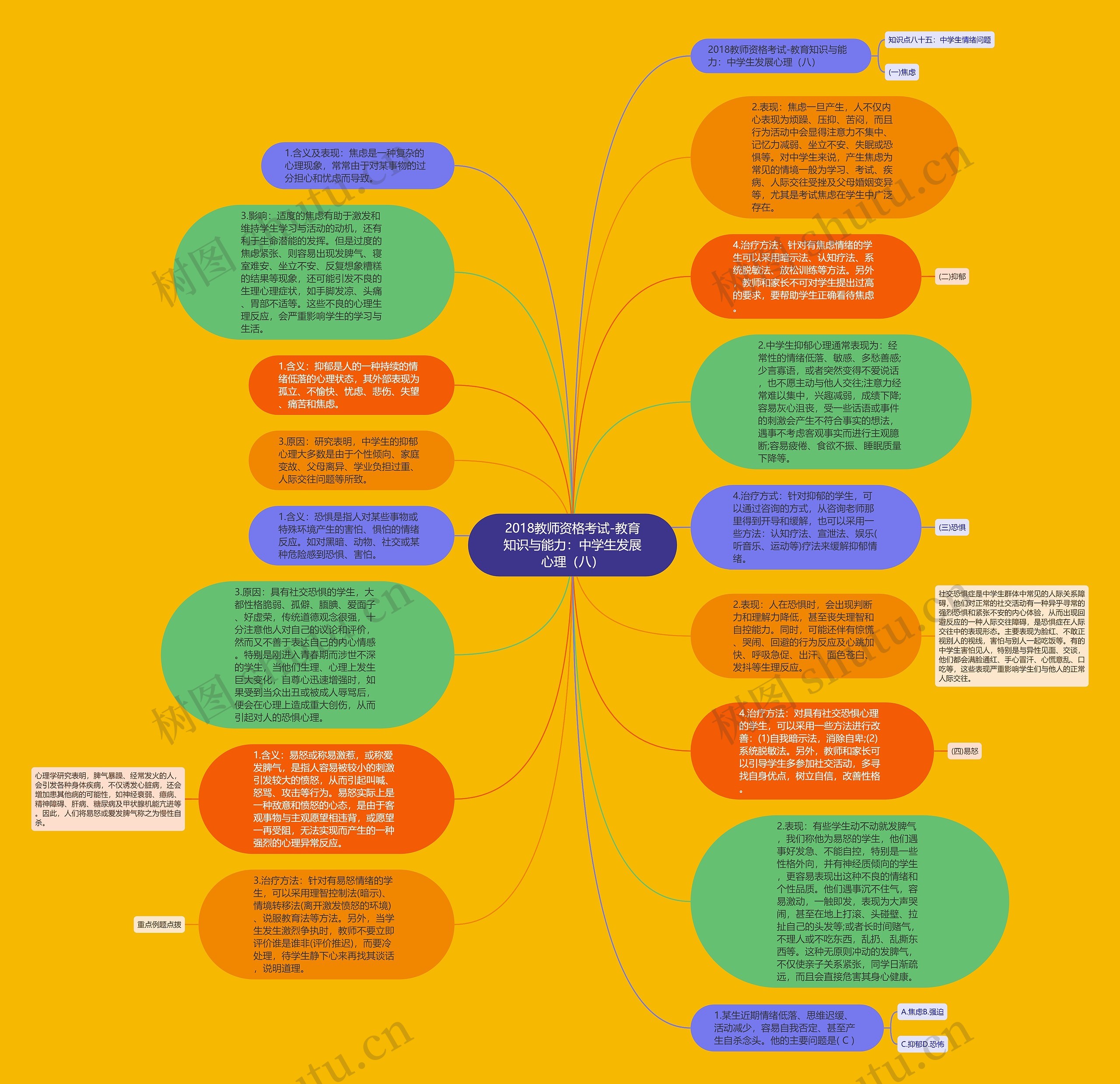 2018教师资格考试-教育知识与能力：中学生发展心理（八）思维导图