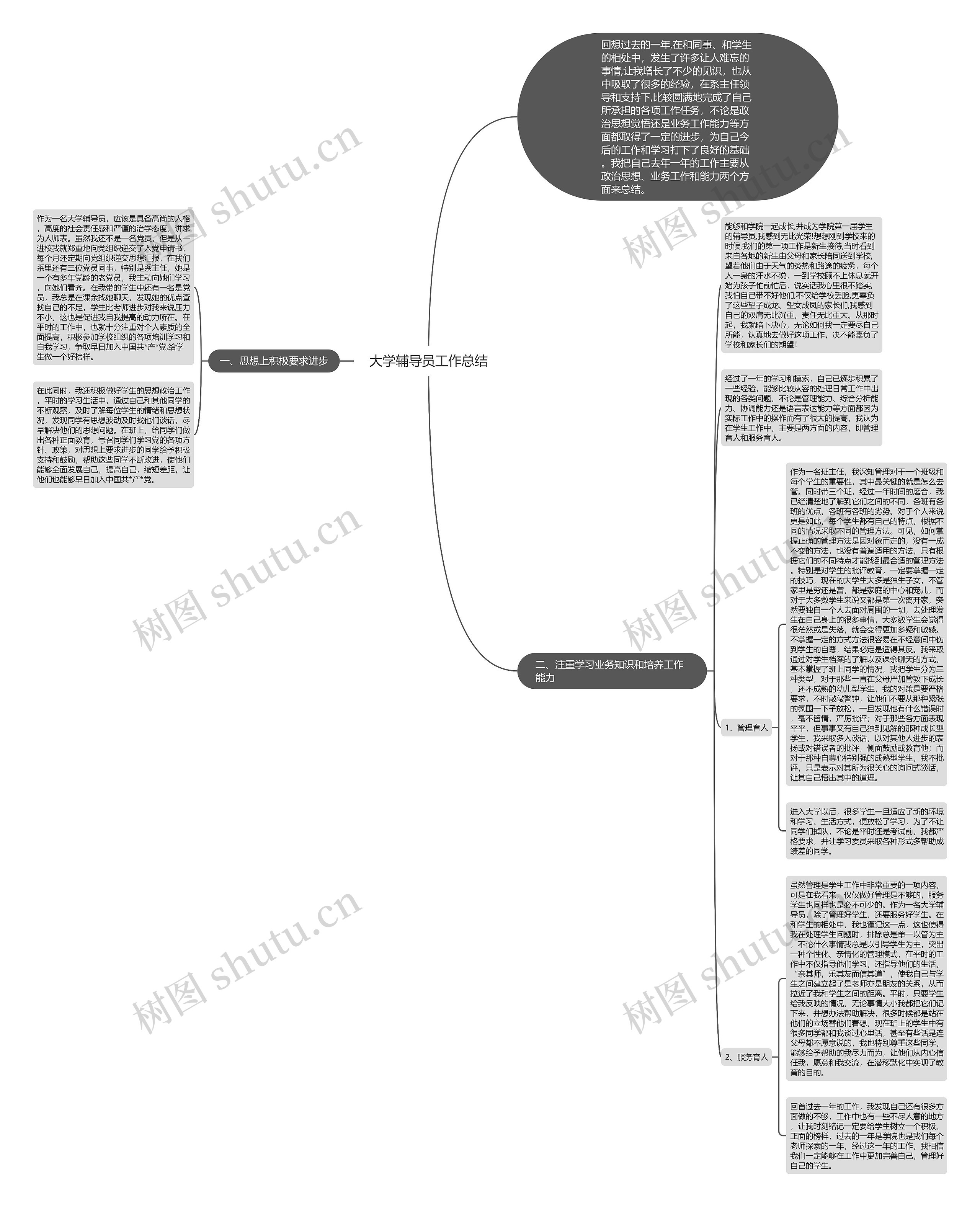 大学辅导员工作总结思维导图