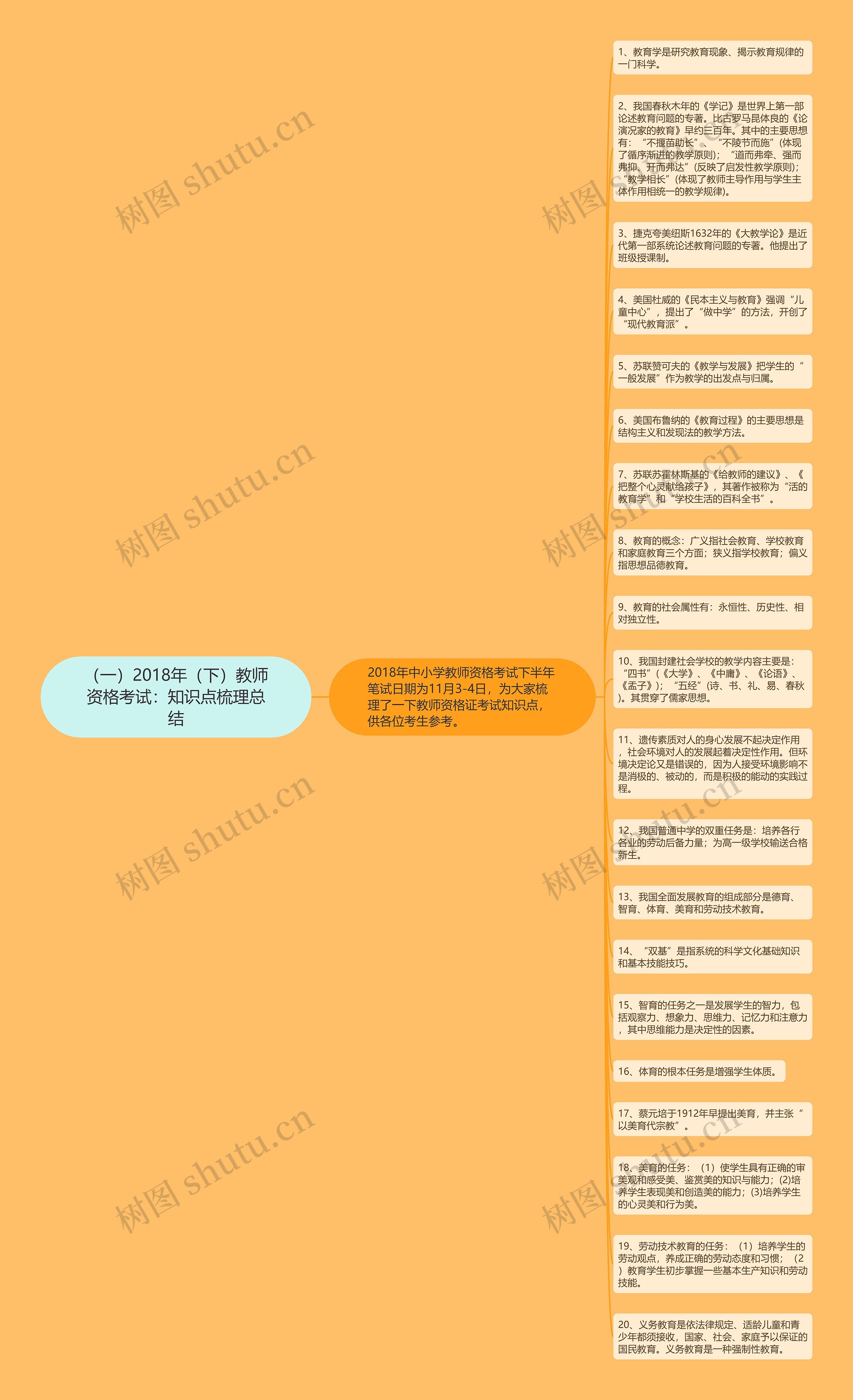 （一）2018年（下）教师资格考试：知识点梳理总结思维导图