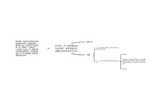 2018年（下）教资笔试材料分析题：运用韦纳的归因理论分析学生学习行为