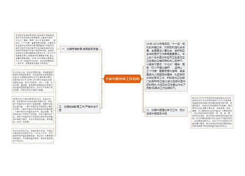 个体中医诊所工作总结