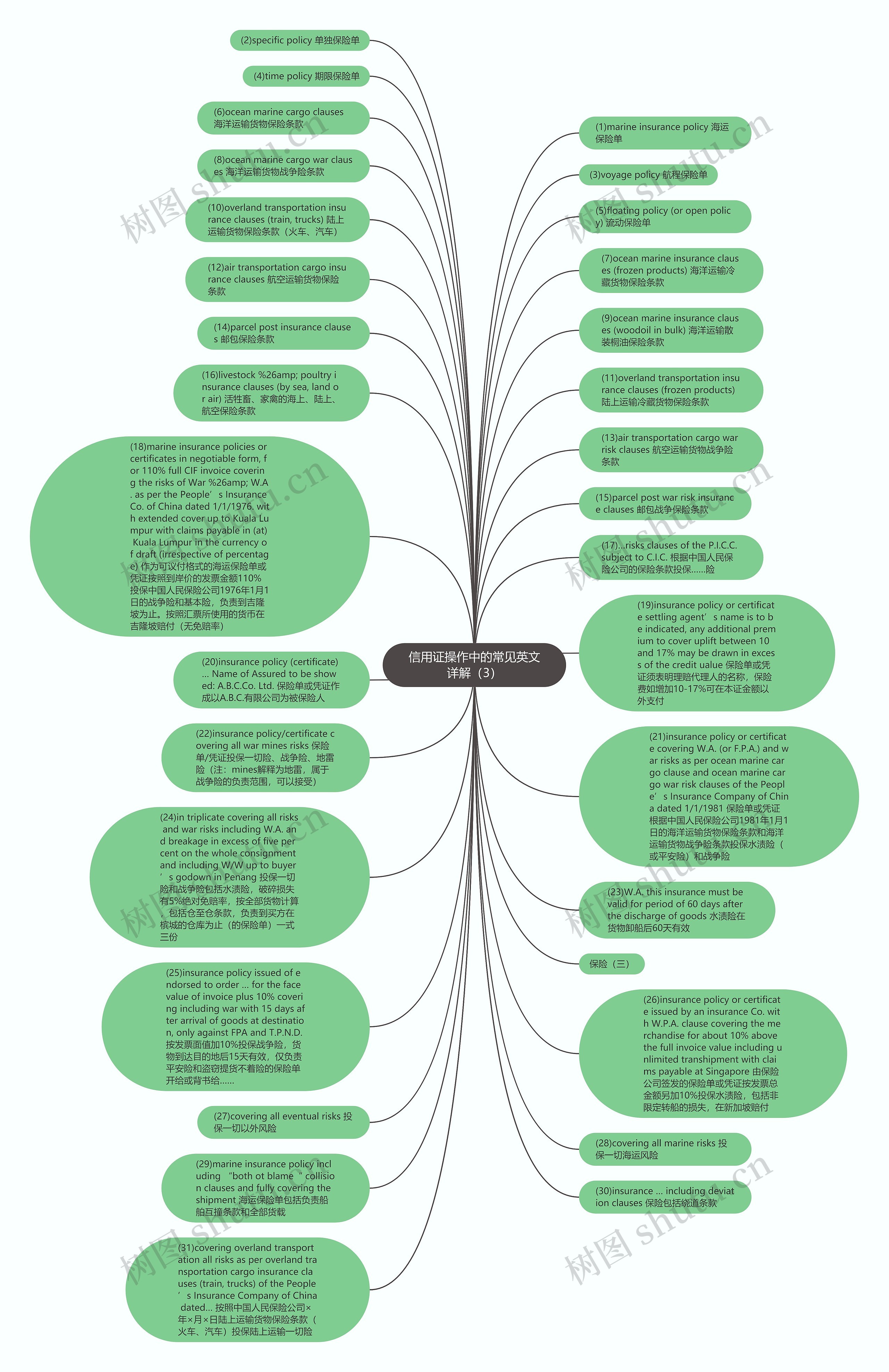 信用证操作中的常见英文详解（3）思维导图