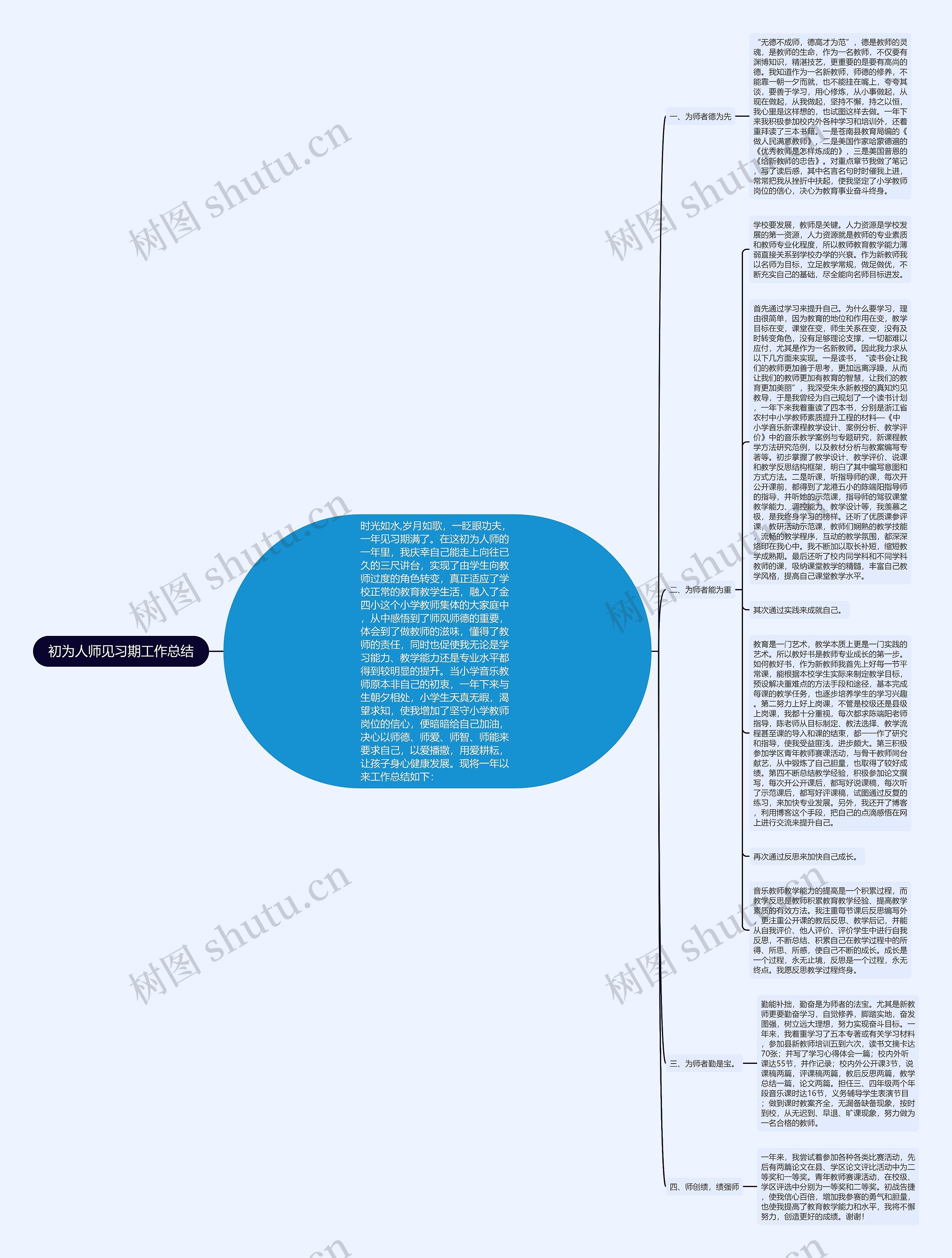 初为人师见习期工作总结思维导图