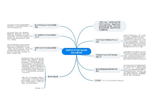 促进汽车平行进口试点意见的主要内容