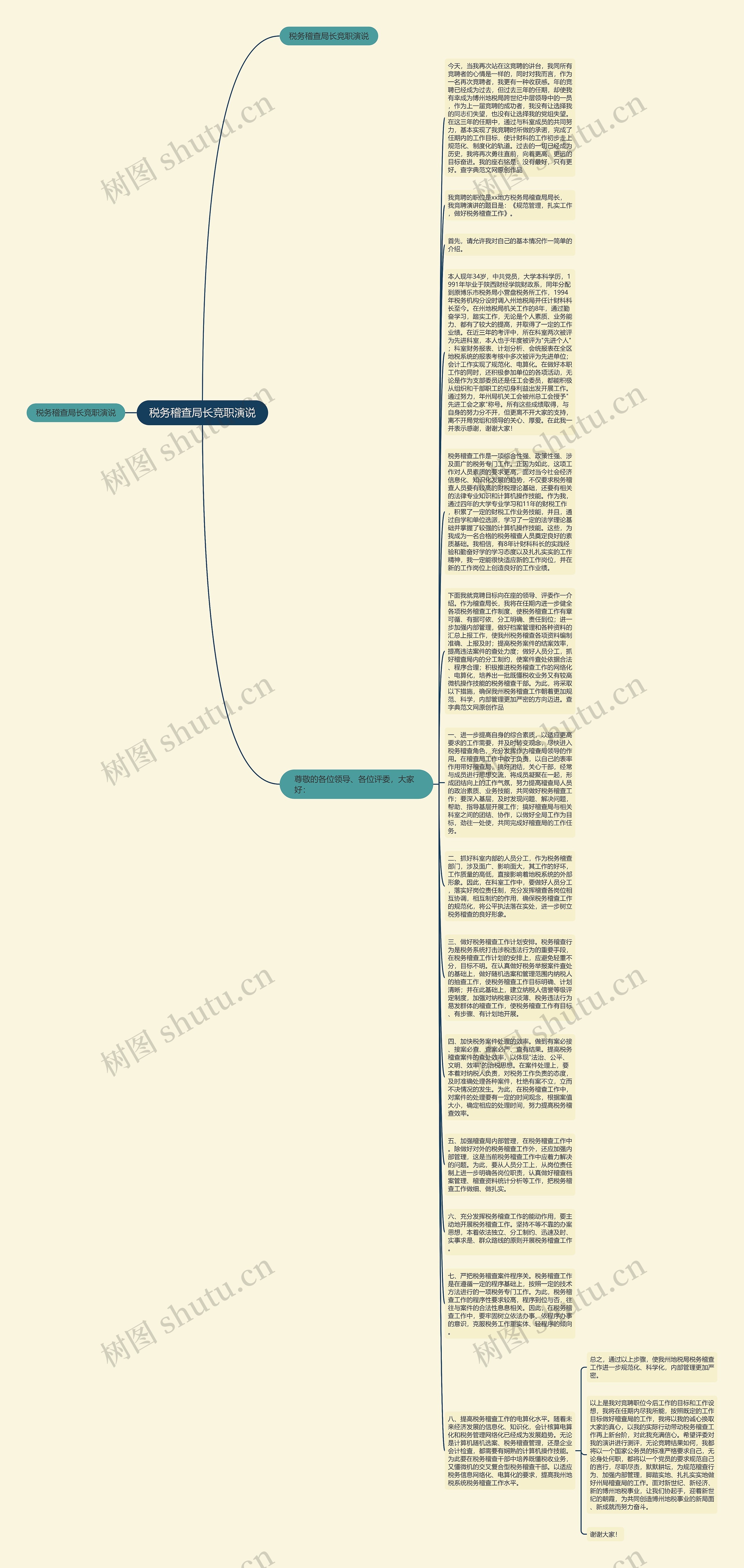税务稽查局长竞职演说思维导图