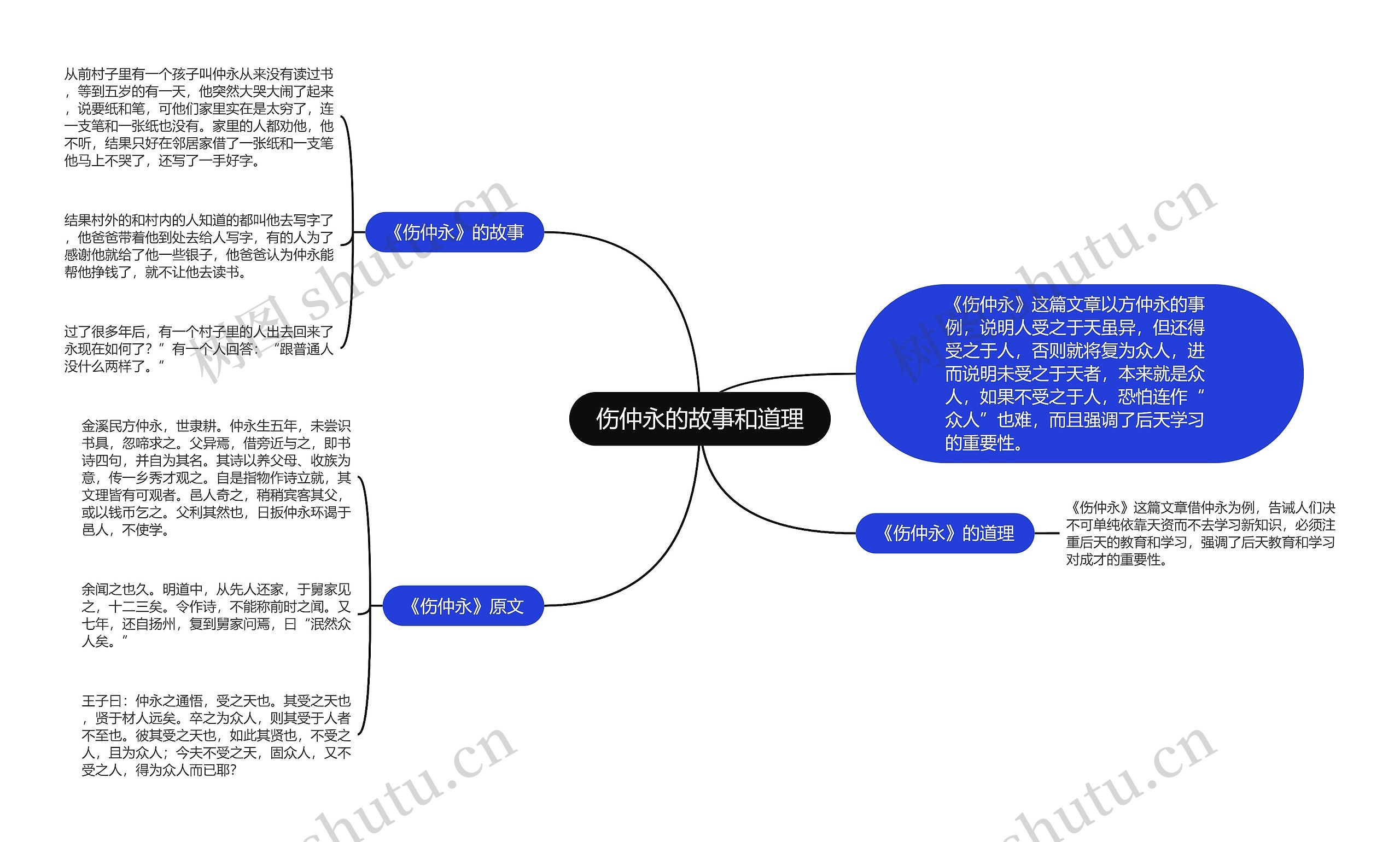 伤仲永的故事和道理思维导图