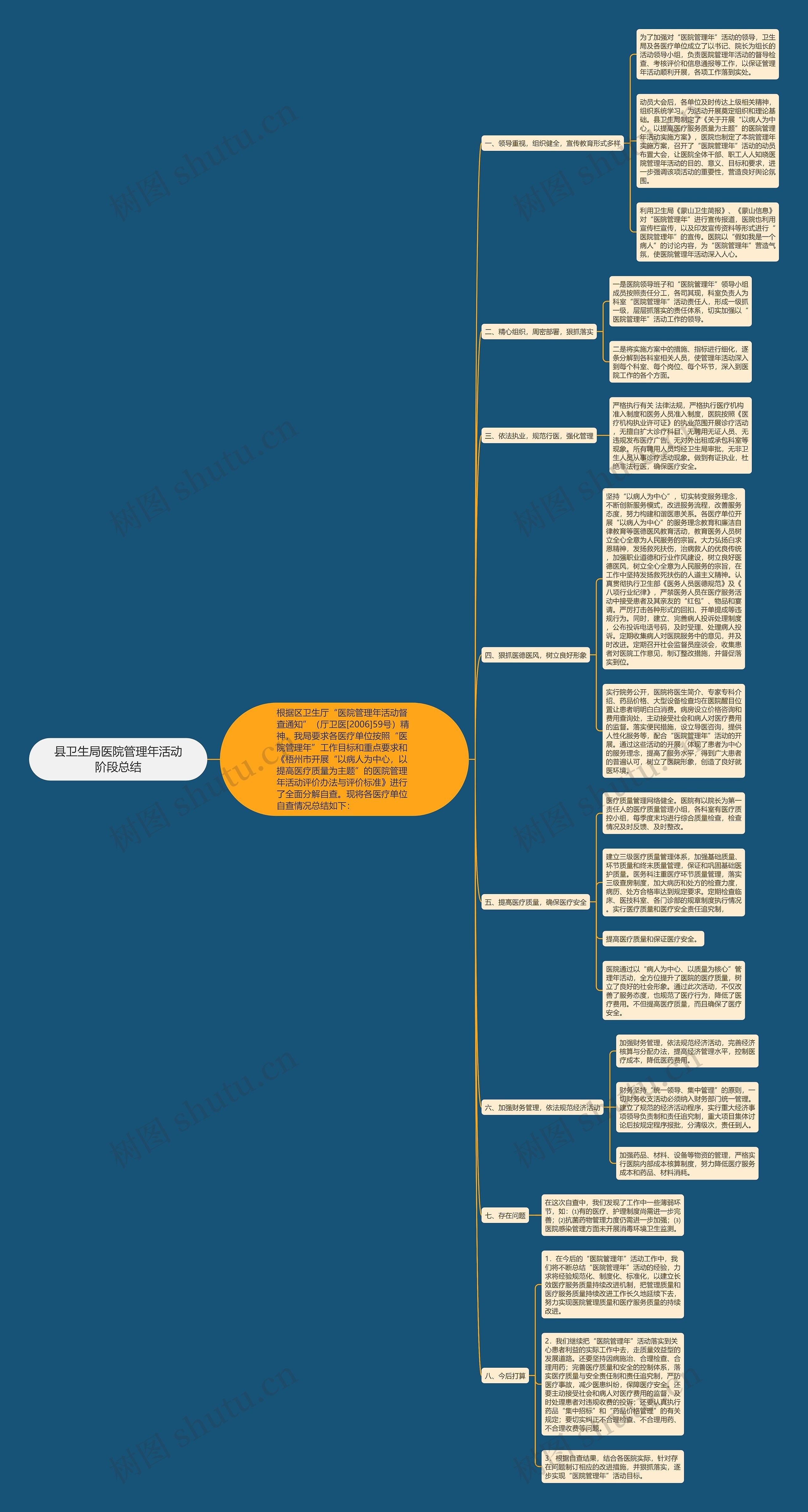 县卫生局医院管理年活动阶段总结思维导图