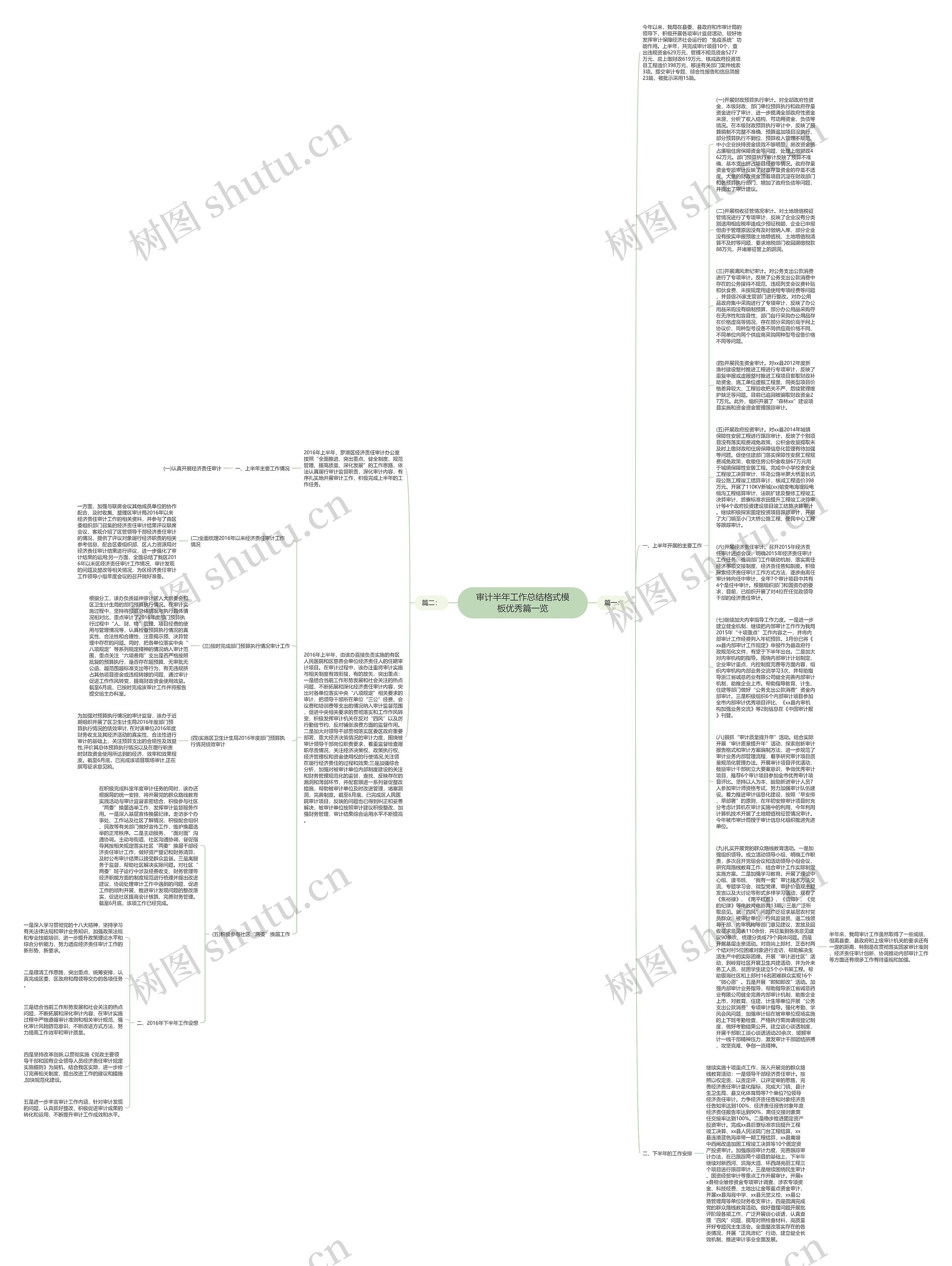 审计半年工作总结格式模板优秀篇一览