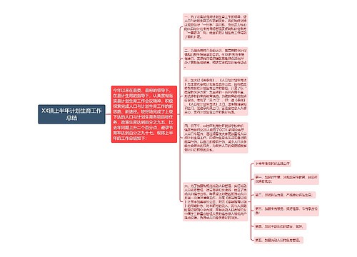 XX镇上半年计划生育工作总结