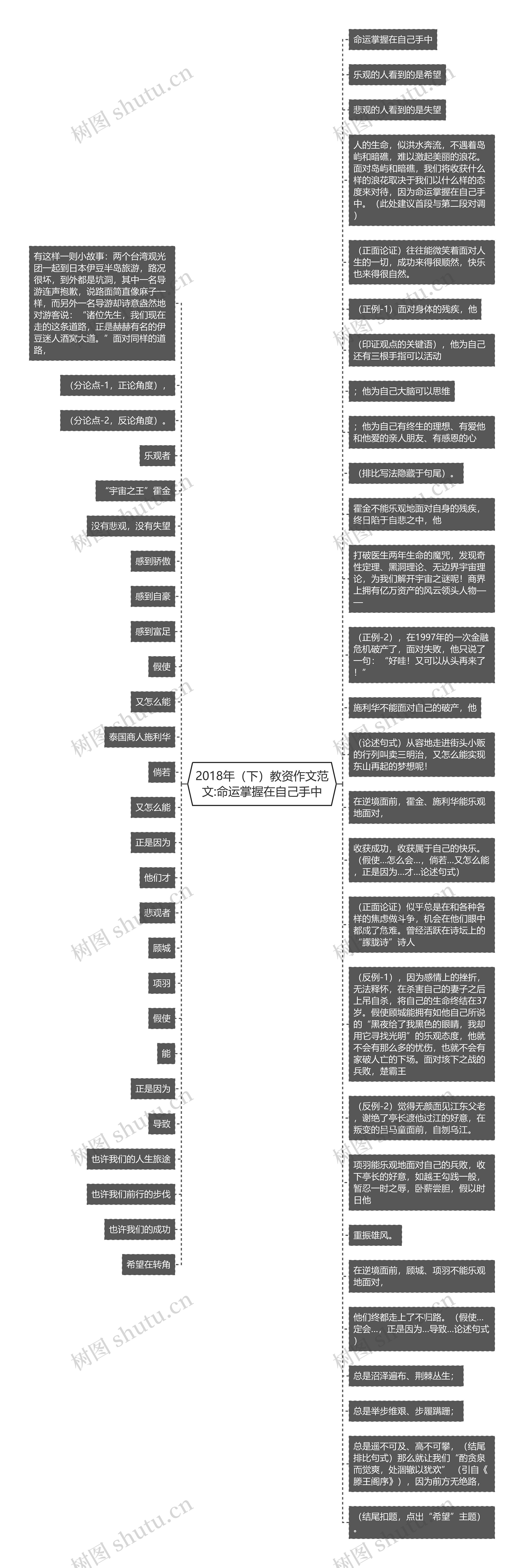 2018年（下）教资作文范文:命运掌握在自己手中