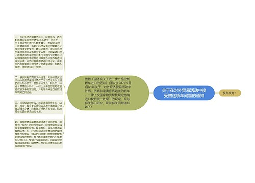 关于在对外贸易活动中接受赠送轿车问题的通知