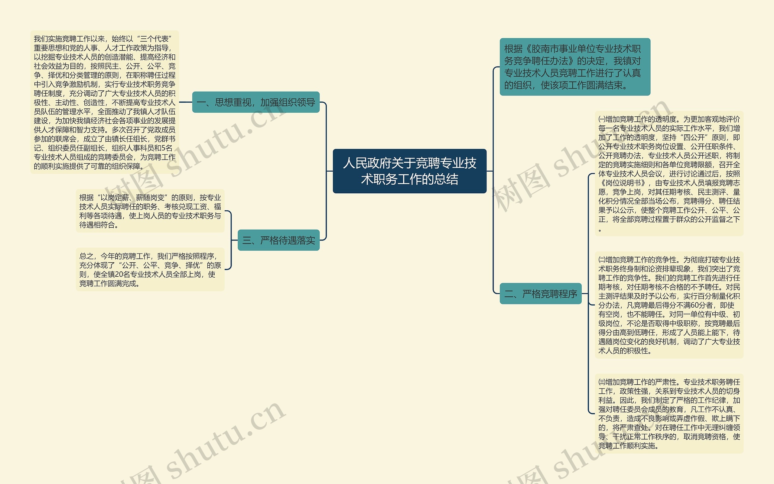 人民政府关于竞聘专业技术职务工作的总结思维导图