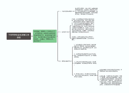 下半年学生会生活部工作总结