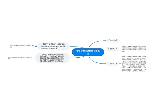 中小学教综之教师心理概述