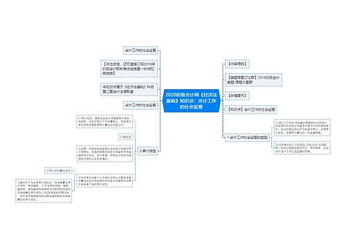 2020初级会计师《经济法基础》知识点：会计工作的社会监督