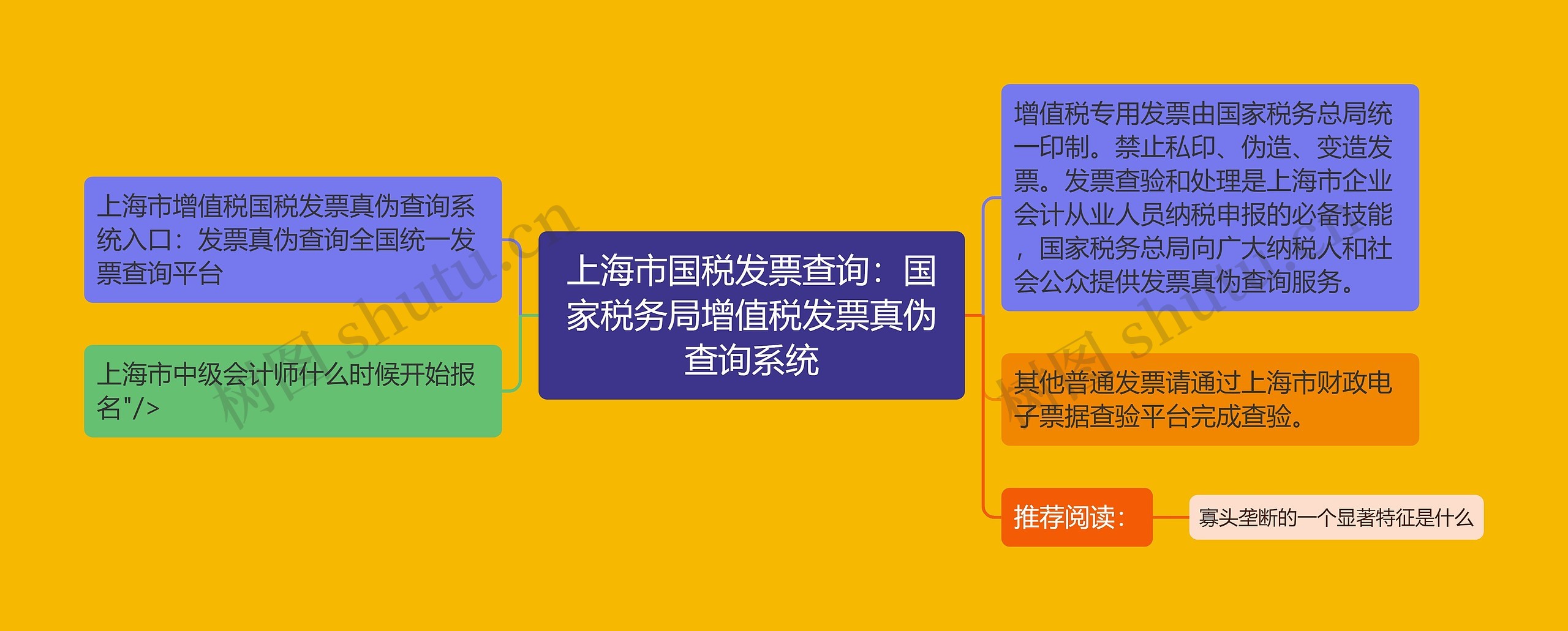 上海市国税发票查询：国家税务局增值税发票真伪查询系统思维导图