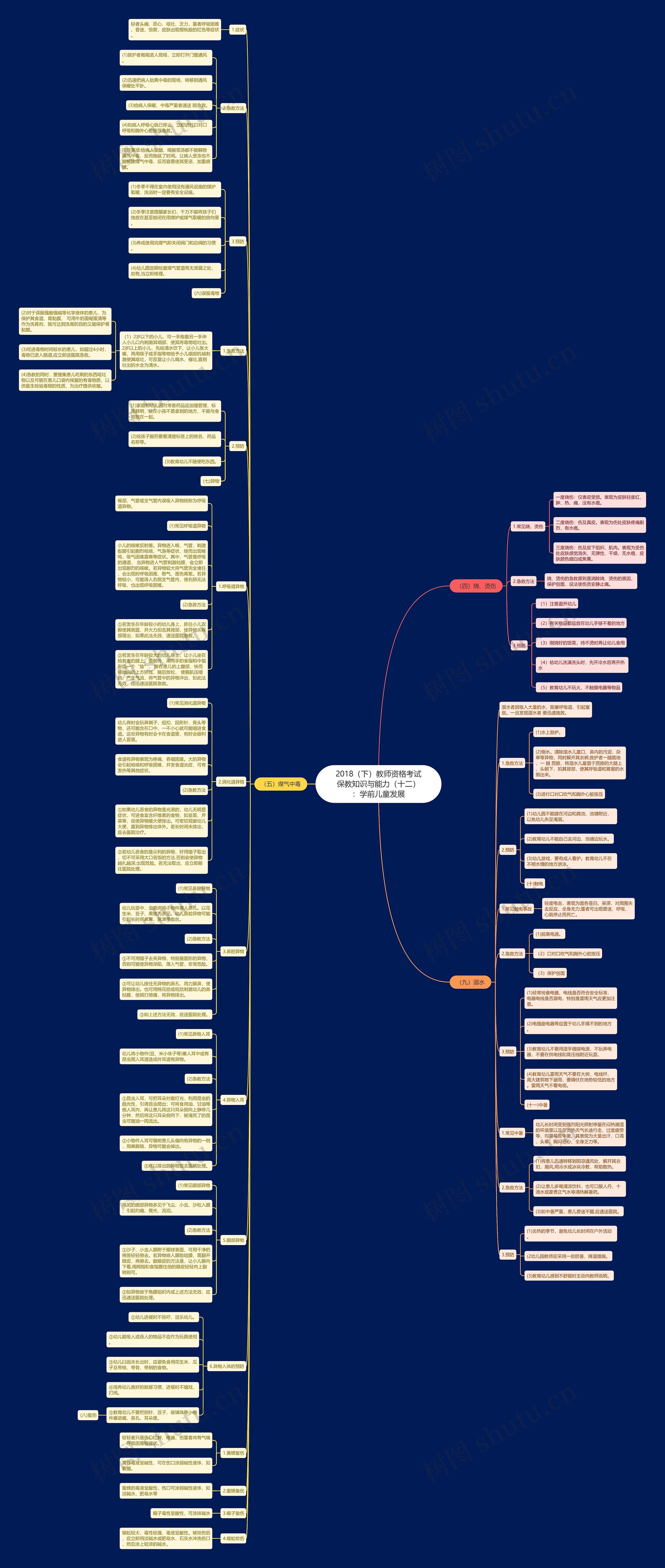 2018（下）教师资格考试保教知识与能力（十二）：学前儿童发展思维导图